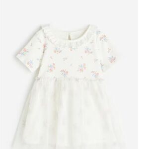 H&M White Floral Kids Dress size 3-6months